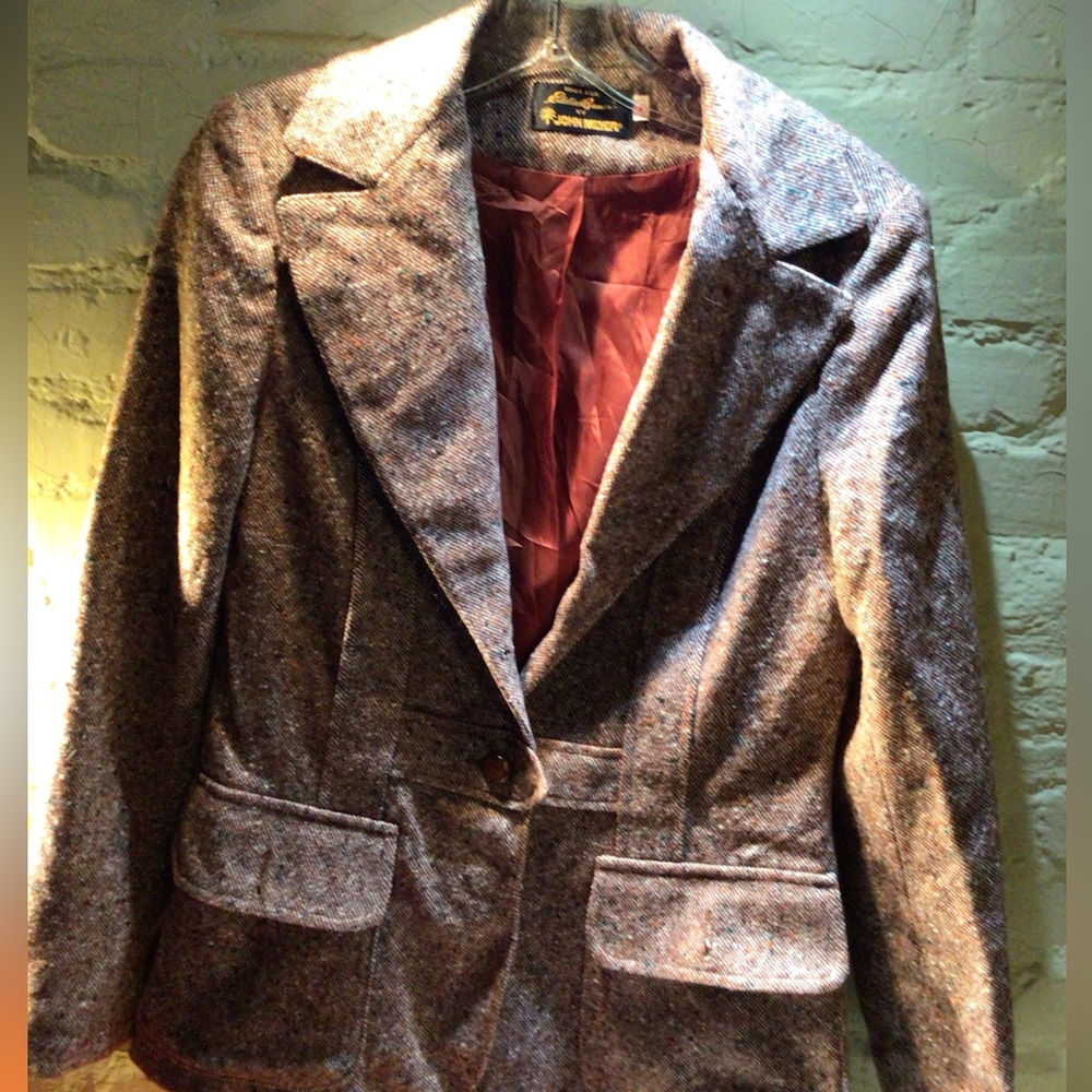 NEW ! Boho Vintage Rare Edie Bauer for JOHN MEYER Tweed Blazer
